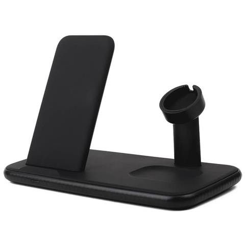 Wireless Triple Qi Caricatore Usb-c Conn. Mobile / Orologio / Airpods Neri Da 20 W Totali - Foto 1