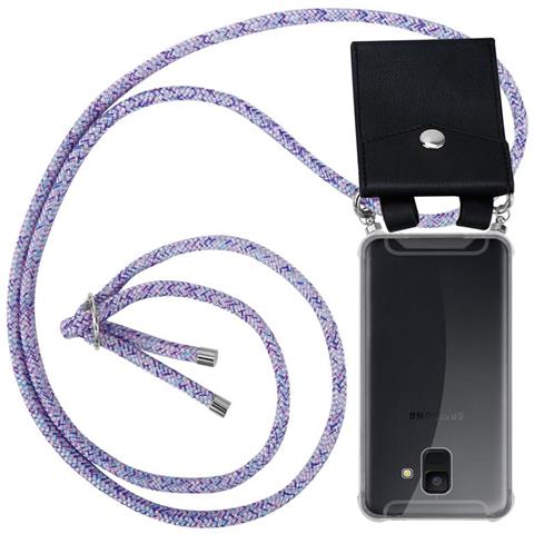 Catena Di Telefoni Cellulari Compatibile Con Samsung Galaxy A6 2018 In Unicorn - Coperchio Protettivo In Silicone Con Anelli D'argento, Cinturino In Corda E Custodia Staccabile - Foto 1
