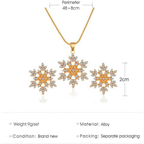 Collana Con Fiocco Di Neve Set Di 3 Parti Silver - Foto 5