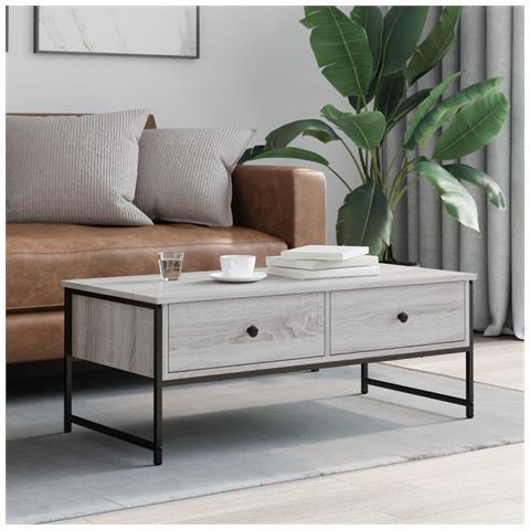 Tavolino Salotto Grigio Sonoma 101x49x39,5 Cm Legno Multistrato - Foto 3