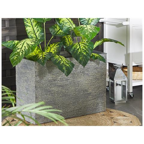 Vaso Rettangolare Per Interno Ed Esterno Grigio 34 X 80 X 56 Cm Edessa - Foto 1