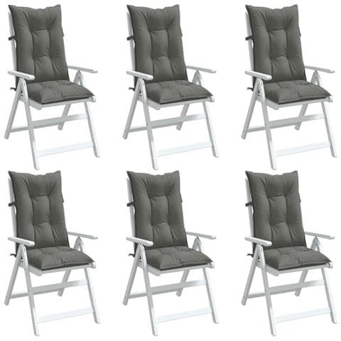 Cuscini Sedia Schiena Alta 6 Grigio Mélange 120x50x7 Tessuto - Foto 1