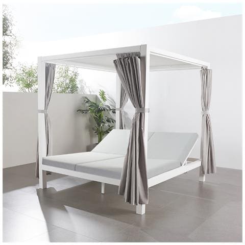 Letto Da Giardino Bianco A 2 Posti Cordoue - Foto 8