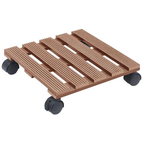 Carrelli Porta Piante 4 Pz Marroni 30x30x7,5 Cm Wpc - Foto 2