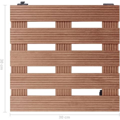 Carrelli Porta Piante 4 Pz Marroni 30x30x7,5 Cm Wpc - Foto 6
