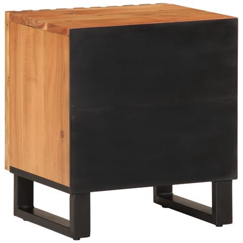 Comodino 40x34x46 cm in Legno Massello di Acacia - Foto 2