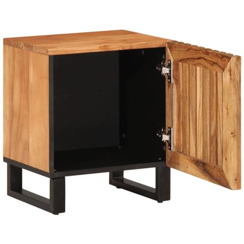 Comodino 40x34x46 cm in Legno Massello di Acacia - Foto 9