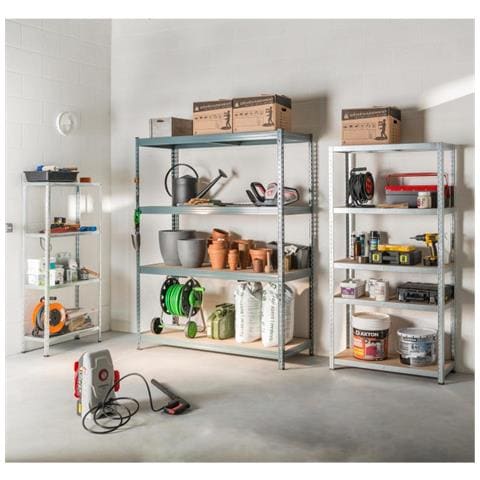Scaffale In Metallo Zincato A 4 Piani In Kit - Brixo Zip - Foto 3