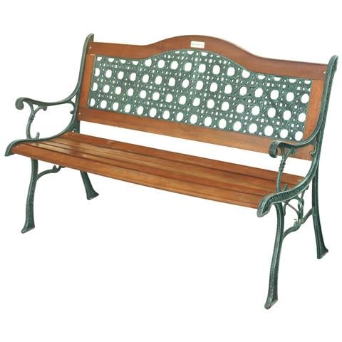 Panchina Per Esterno In Ghisa Rattan Arc 126x60cm Garden Deluxe Collection - Foto 1