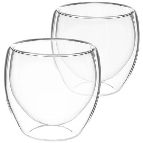 Set Di 2 Bicchierini Da Caffé 250 Ml Doppia Parete Effetto Fluttuante, Trasparente - Foto 1