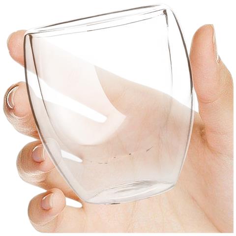 Set Di 2 Bicchierini Da Caffé 250 Ml Doppia Parete Effetto Fluttuante, Trasparente - Foto 5
