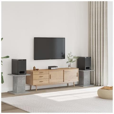 Supporti Altoparlanti 2 Pz Grigio 30x30x40 Cm Legno Multistrato - Foto 1