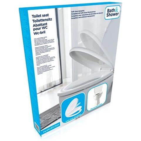 Copriwater Bagno Universale in Plastica Bianco Chiusura Rallentata Soft 44x37x7 - Foto 3