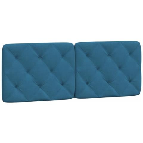 Cuscino Testiera Blu 120 Cm In Velluto - Foto 2