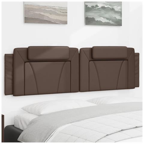 Cuscino Testiera Marrone 180 Cm In Similpelle - Foto 1