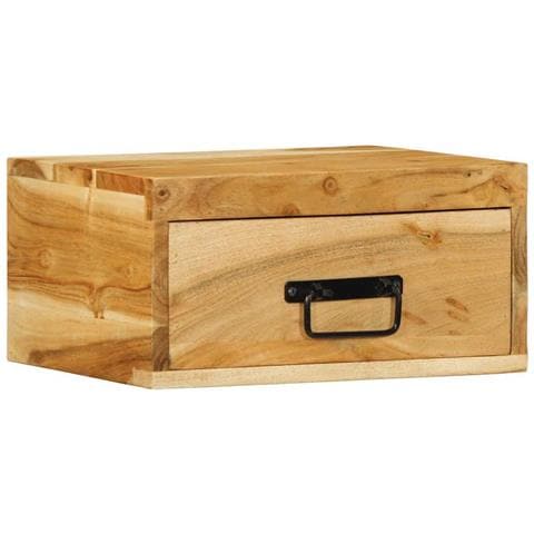 Comodini Da Parete 2pz In Legno Massello Di Acacia - Foto 3