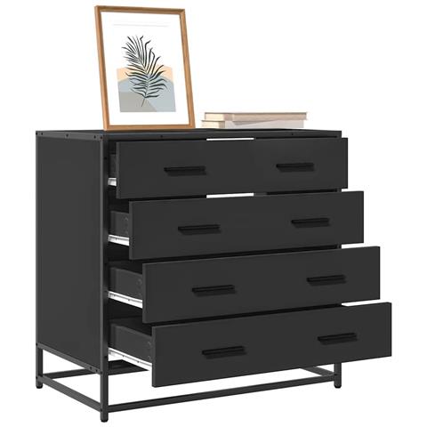 Cassettiera Nera 70x41x70 Cm In Legno Multistrato - Foto 1