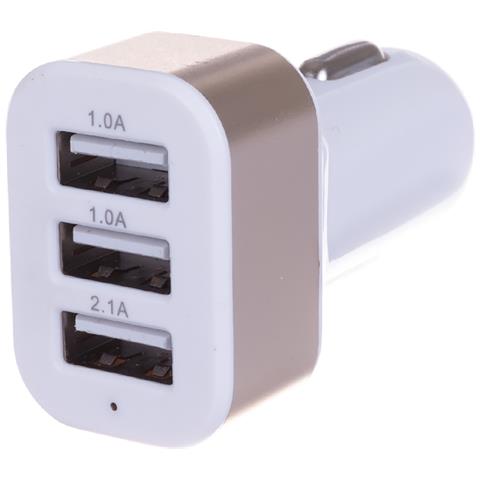 Adattatore 5.2 Mah Ricarica Da Auto 3 Usb 2x6x3 Cm. Colore: Oro - Foto 1