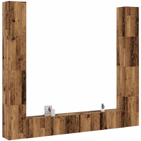 Mobili Tv A Parete 6 Pz Legno Vecchio Legno Multistrato - Foto 1
