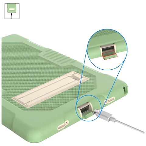 Cover Con Manico Per Samsung Galaxy Tab A8 10.5 Pollici - Verde Elegante E Protettivo - Foto 3