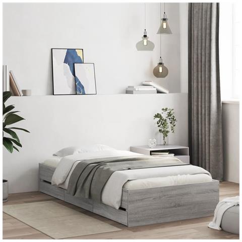 Giroletto Cassetti Grigio Sonoma 75x190 Cm Legno Multistrato - Foto 8