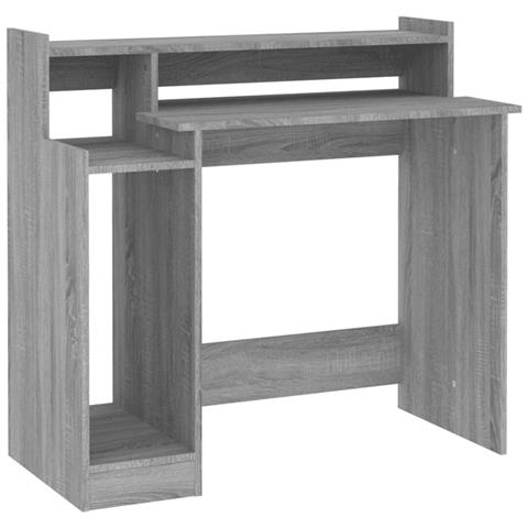 Scrivania Con Luci Led Grigio Sonoma 97x45x90 Cm In Multistrato - Foto 2