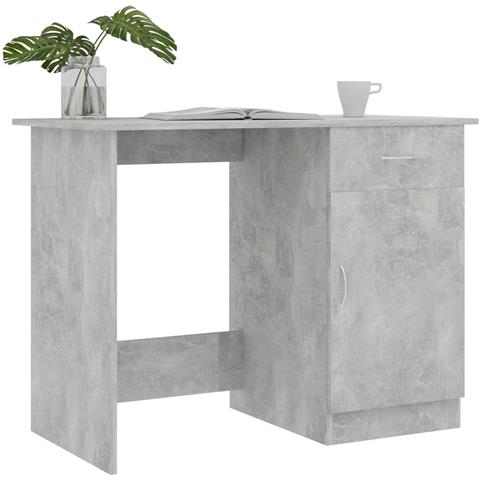 Lusso Casadino -  Scrivania Grigio Cemento 100x50x76 Cm In Legno Multistrato - Foto 2
