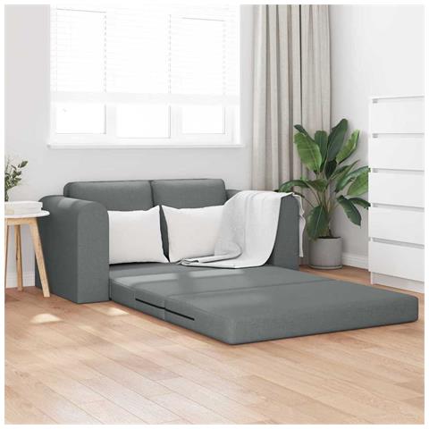 Divano Letto vitaXL 2 in 1 Grigio Scuro 148x71x83 cm Tessuto - Foto 2