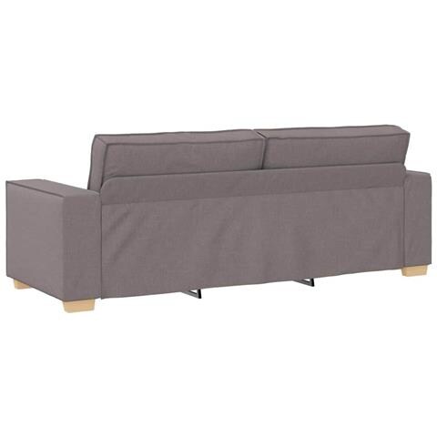 Set Divano a 3 Pezzi con Cuscini in Tessuto Tortora - Foto 9