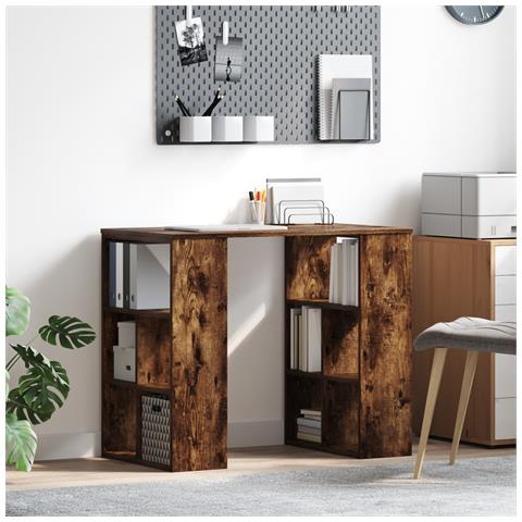 Scrivania ad Angolo Rovere Affumicato Legno Ingegnerizzato Media - Foto 2