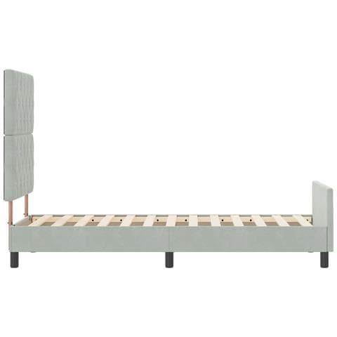 Struttura Letto in Velluto Grigio Chiaro 80x200 cm - Foto 9