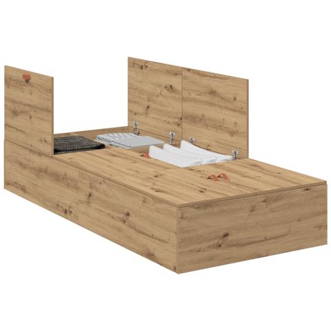 Struttura Letto Quercia Artigianale 75x190 cm - Foto 1