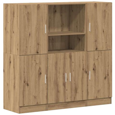 Set di Mobili da Cucina 3 pz Rovere Marrone in Truciolato - Foto 1