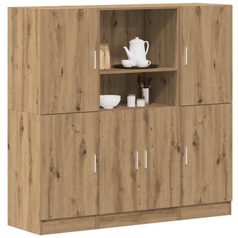 Set di Mobili da Cucina 3 pz Rovere Marrone in Truciolato - Foto 2