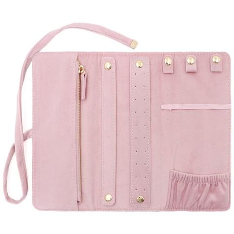 Portagioie Portatile In Velluto - Custodia Da Viaggio Per Donna Pink - Foto 1