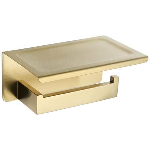 Porta Carta Igienica Da Parete Per Bagno Mensola Acciaio Inox Oro Lucido Appendiabiti - Foto 1