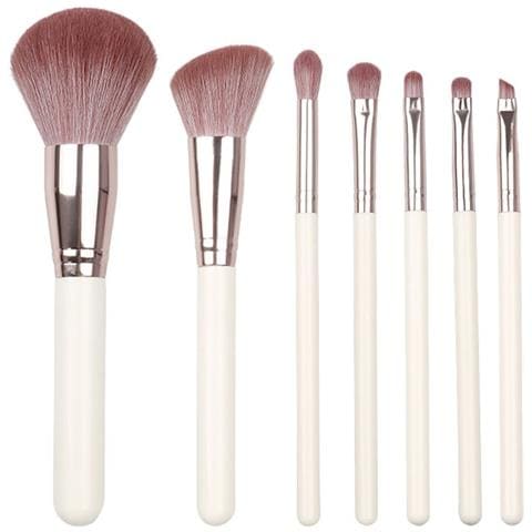 Set Di 7 Pennelli Da Trucco Moon Round White Gold Deep Purple Pink - Strumenti Di Bellezza Per Principianti - Foto 1
