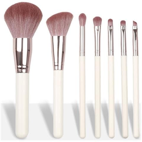 Set Di 7 Pennelli Da Trucco Moon Round White Gold Deep Purple Pink - Strumenti Di Bellezza Per Principianti - Foto 2