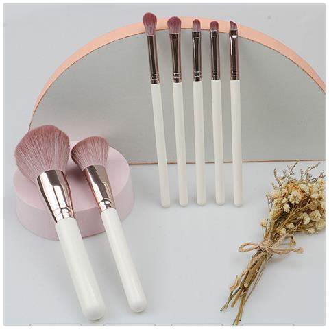 Set Di 7 Pennelli Da Trucco Moon Round White Gold Deep Purple Pink - Strumenti Di Bellezza Per Principianti - Foto 7