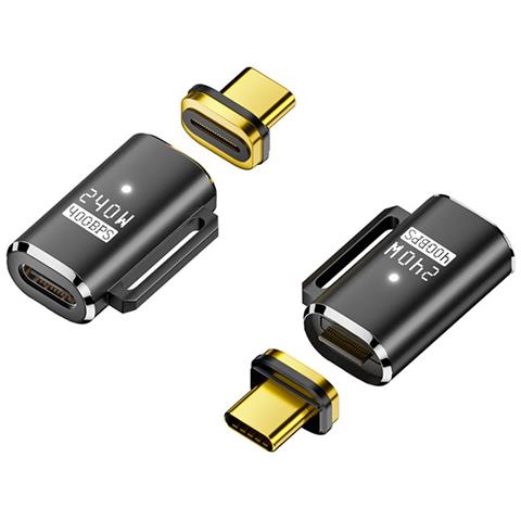 Adattatore Magnetico Usb-c Femmina A Usb-c Maschio, Ricarica Magnetica 240w Black - Foto 1