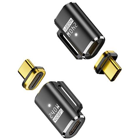 Adattatore Magnetico Usb-c Femmina A Usb-c Maschio, Ricarica Magnetica 240w Black - Foto 2