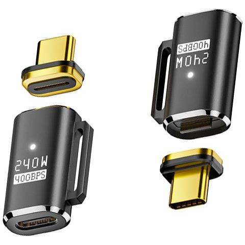 Adattatore Magnetico Usb-c Femmina A Usb-c Maschio, Ricarica Magnetica 240w Black - Foto 3