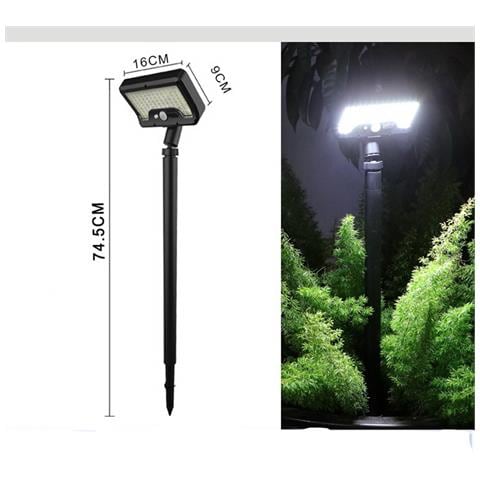 Lampada Solare Da Giardino A 92 Led: Sensore Di Movimento, Ricarica Usb, Angolo Regolabile - Foto 1