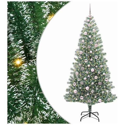 Albero di Natale Artificiale Imbiancato con Luci LED 210 cm - Foto 1