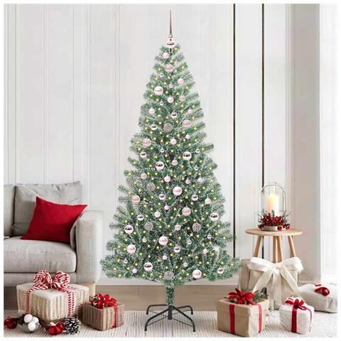 Albero di Natale Artificiale Imbiancato con Luci LED 210 cm - Foto 2