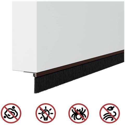 Spazzole per porte autoadesive 6 pcs Marrone 100 cm - Foto 9