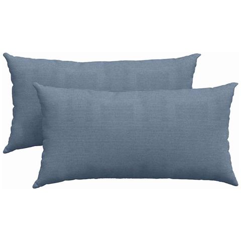 Cuscini da Divano 2 pcs Blu 80 x 40 cm Tessuto in Cords - Foto 1
