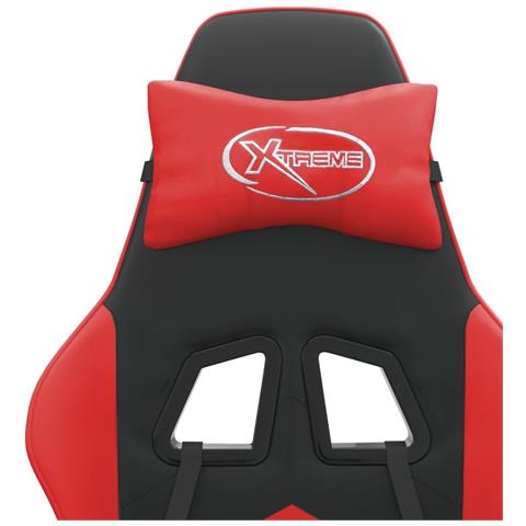 Sedia da Gaming Girevole Nera e Rossa in Similpelle - Foto 9