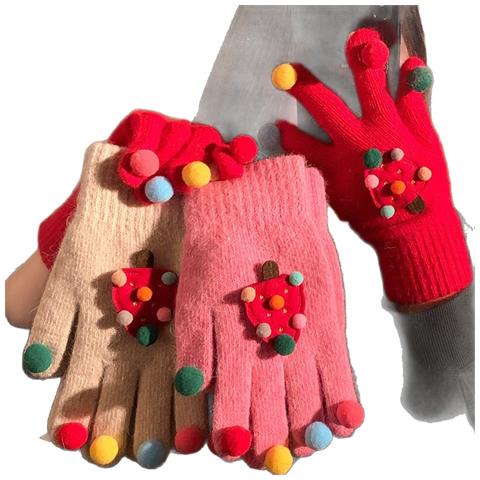 Guanti Invernali Con Albero Di Natale, Carini E Creativi A Cinque Dita Black - Foto 3