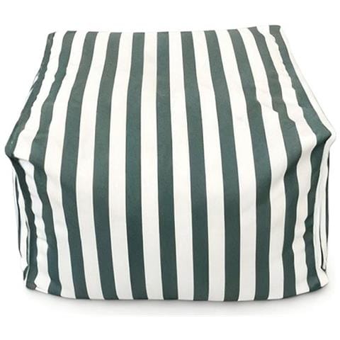 Positano Pouf Da Esterno A Righe Verdi Idrorepellente - 55x65x35 Cm - Foto 1